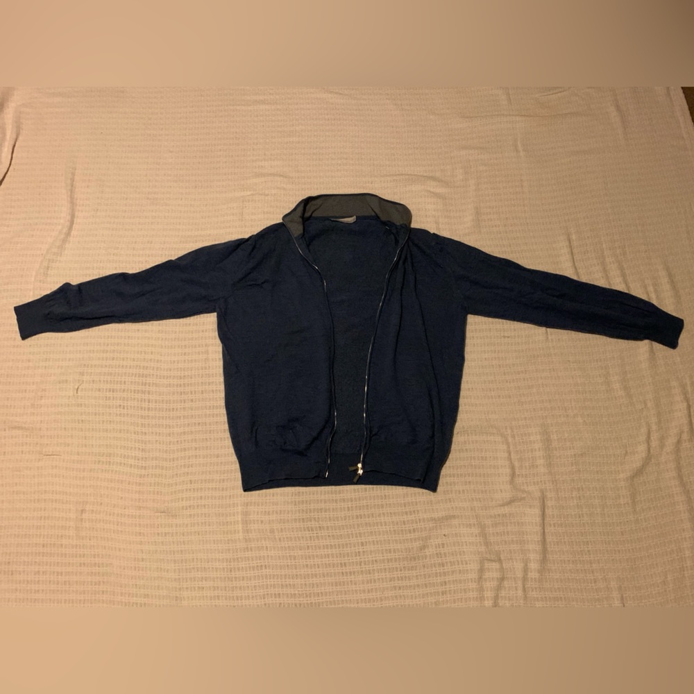 ermenegildo zegna zip up wool sweater